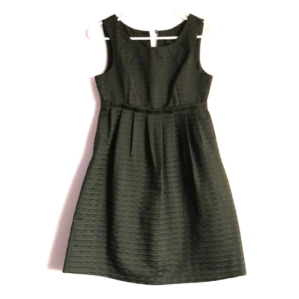 Black boatneck empire waist dress